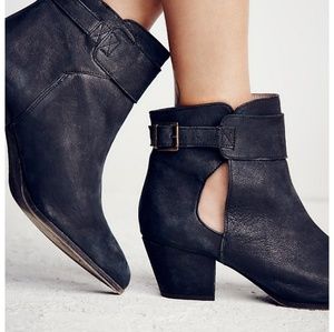 Free people belleville black leather ankle boot 39